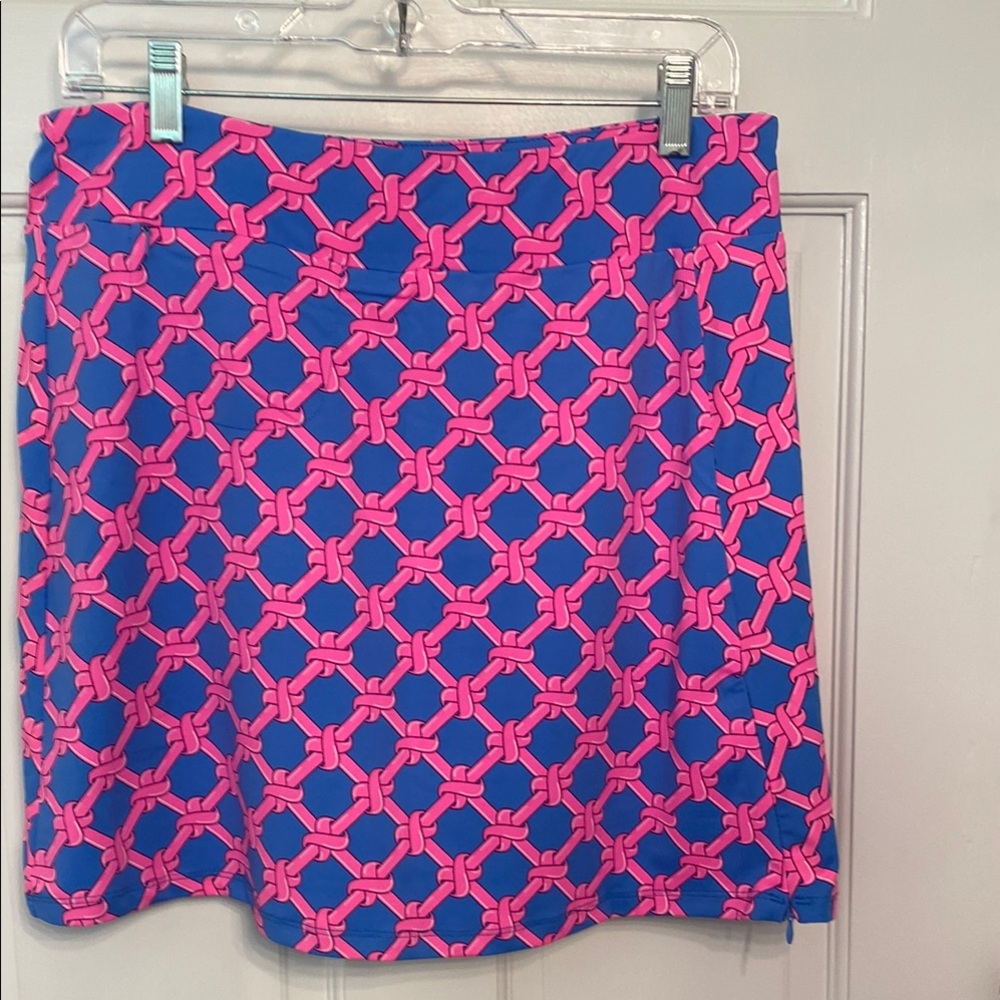Lulu-B Pink and Blue Geometric Mini Skort